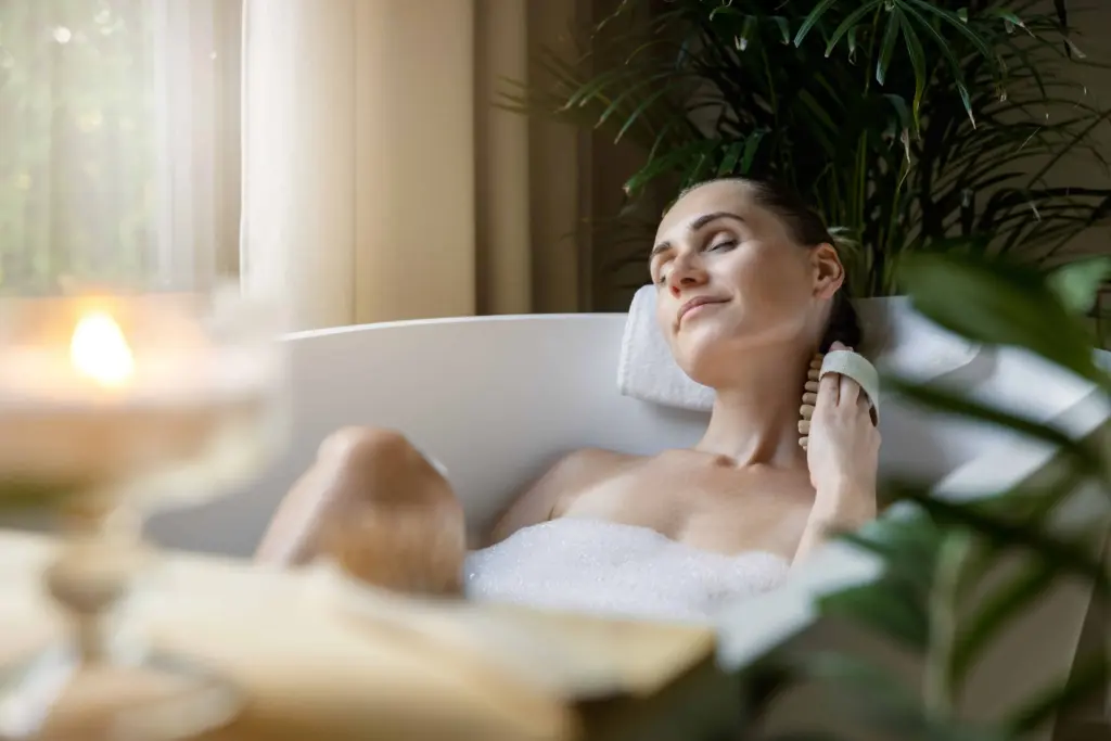 A Young Female Relaxing with Drop-In Spa Services at Sego Lily Spa in Bountiful, Layton, & Midvale, UT